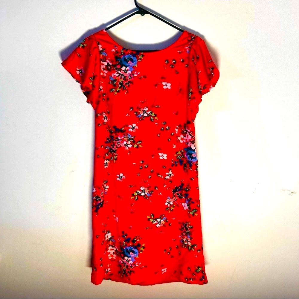Promod Red Floral Midi Dress